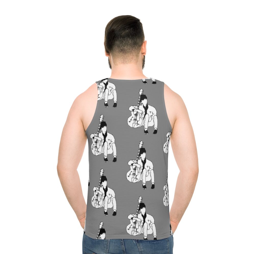 Johnny Marr of The Smiths 80s Music Unisex Grey Tank Top - men back