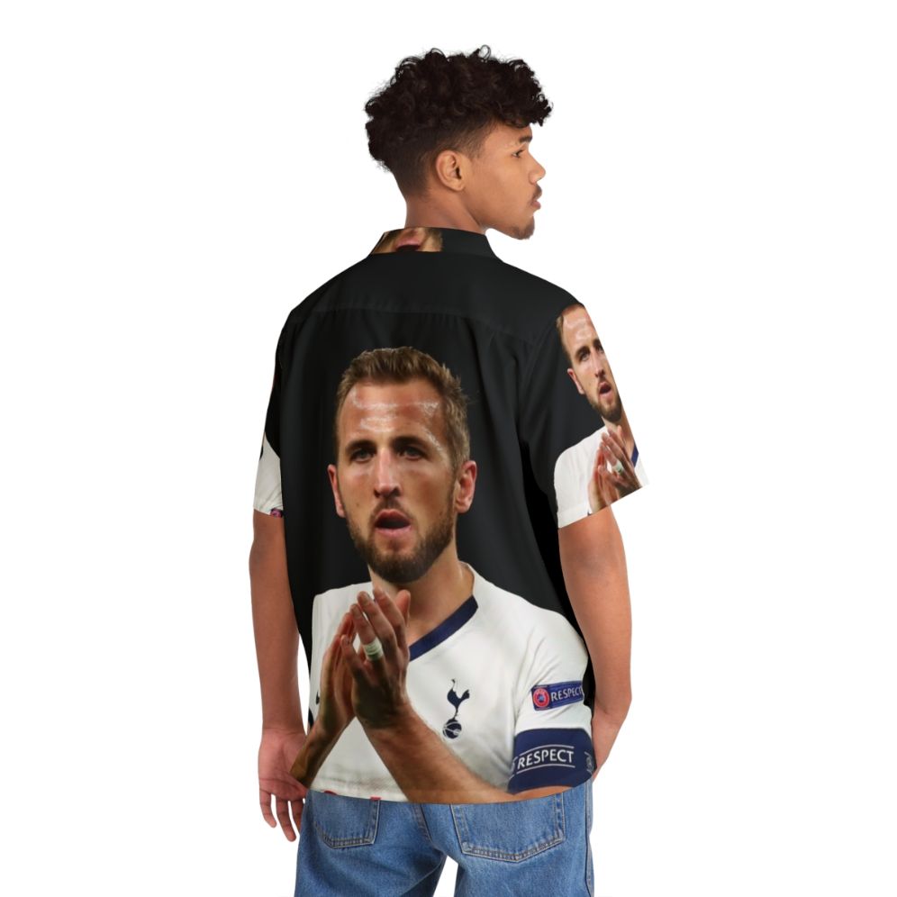 Harry Kane wearing a tropical Hawaiian shirt - People Back