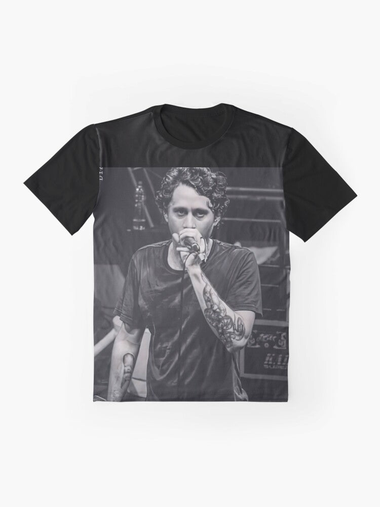 Canserbero rap portrait graphic t-shirt - Flat lay