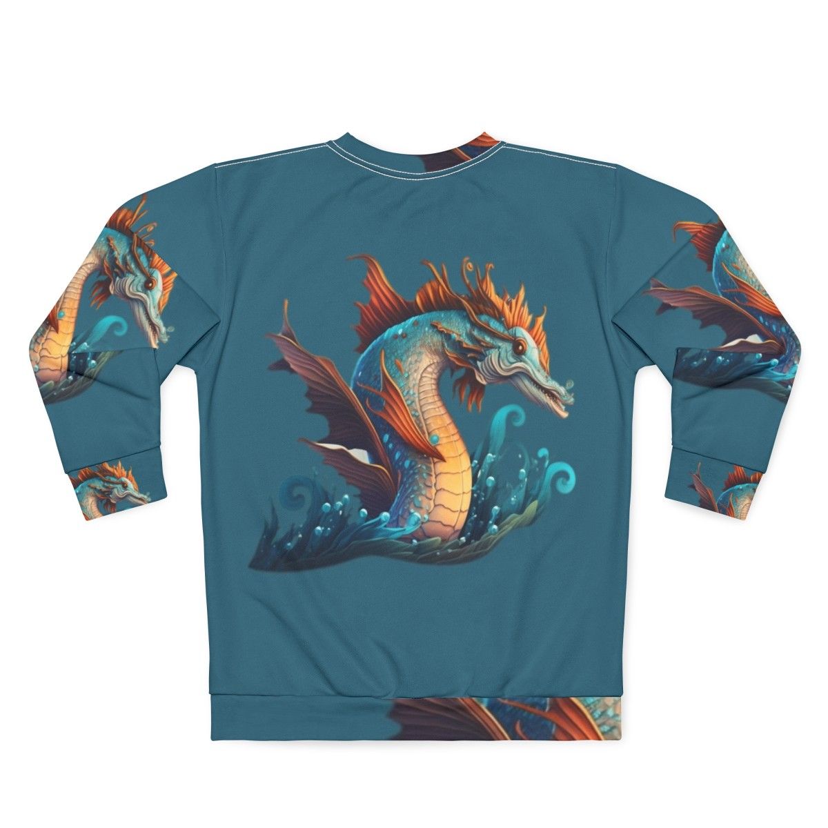 Mythical sea creature sweatshirt with fantasy animals and legendary beasts - Back