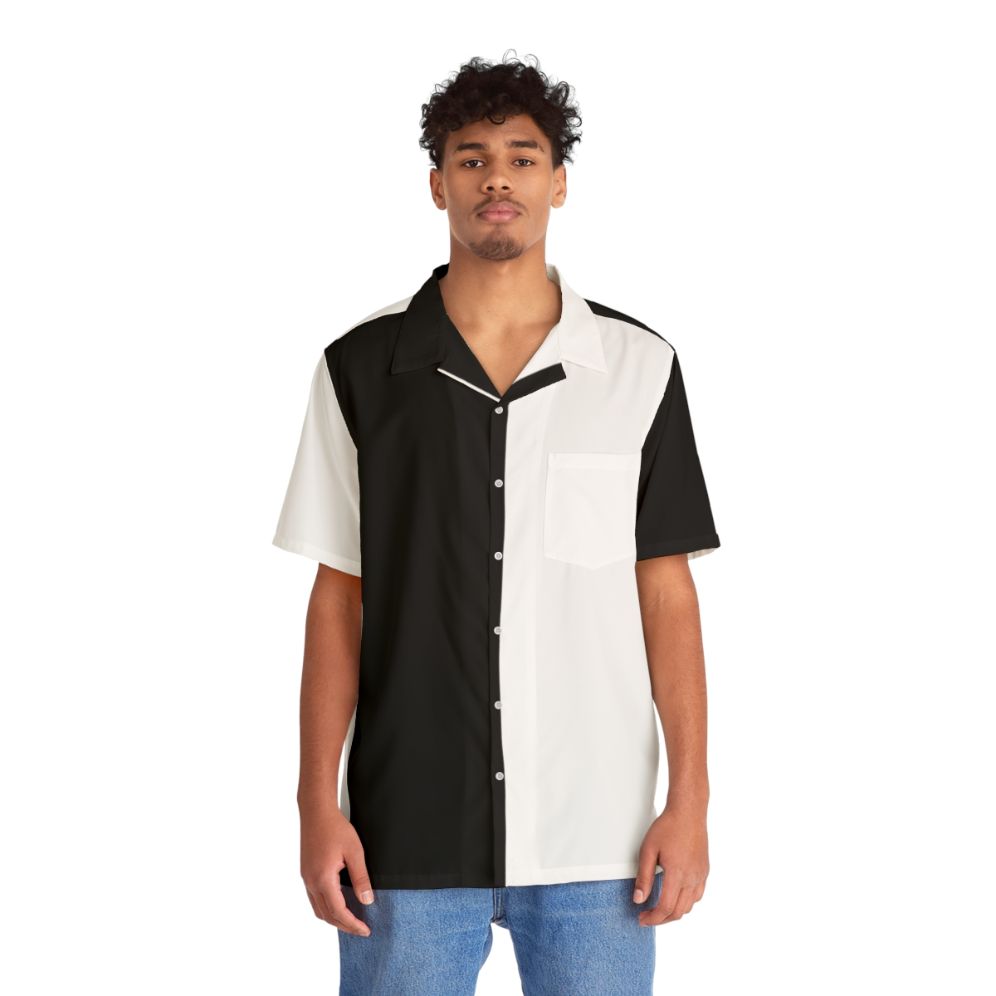 Monochrome black and white hawaiian shirt - People Front