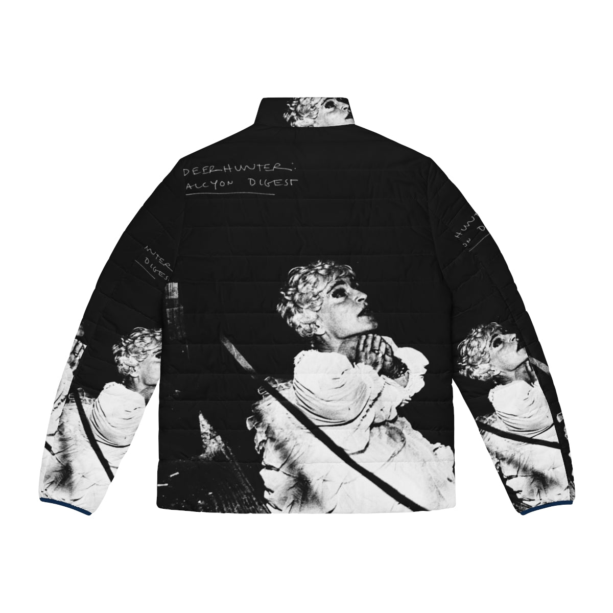 Deerhunter Halcyon Digest Puffer Jacket with shoegaze, dream pop, and indie music influences - Back