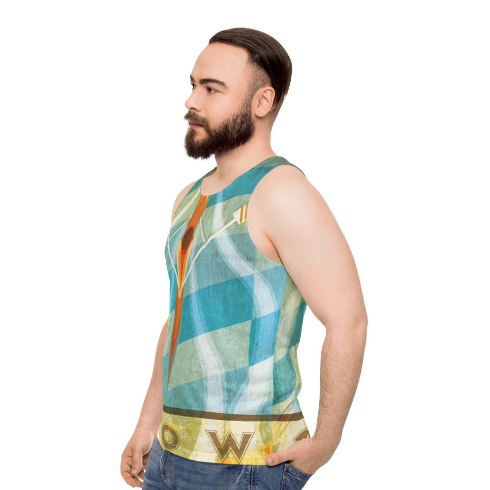 Sculling unisex tank top - men side