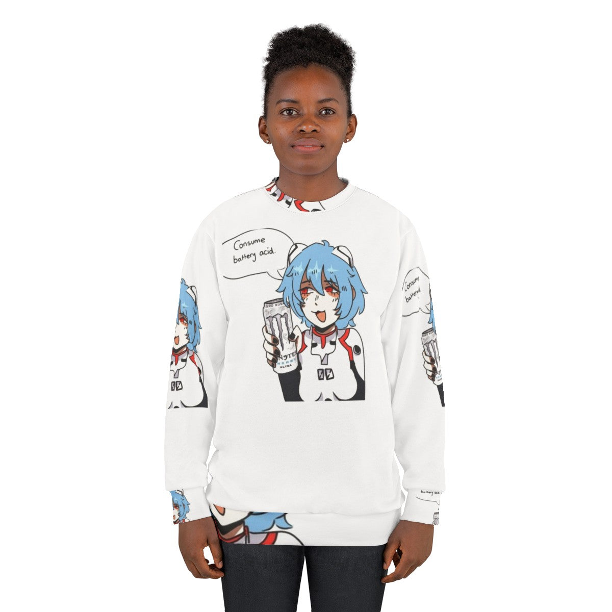 Rei Ayanami Inspired Evangelion Sweatshirt with Monster Ultra - women