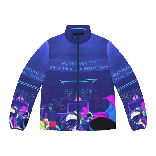 Moonbeam City Children's Rave Puffer Jacket in colorful, dazzling design