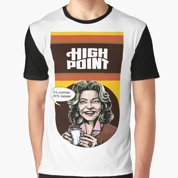 High Point Lauren Bacall graphic t-shirt design featuring a retro-inspired image of the iconic actress