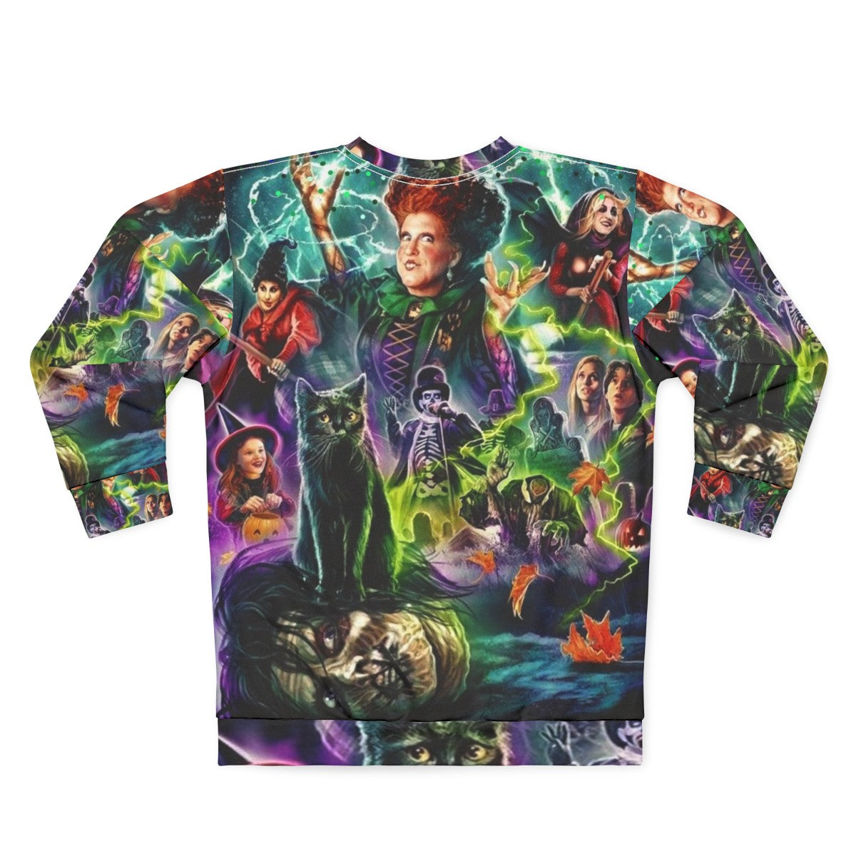 Hocus Pocus 1993 Halloween Sweatshirt with Witches and Wizard - Back