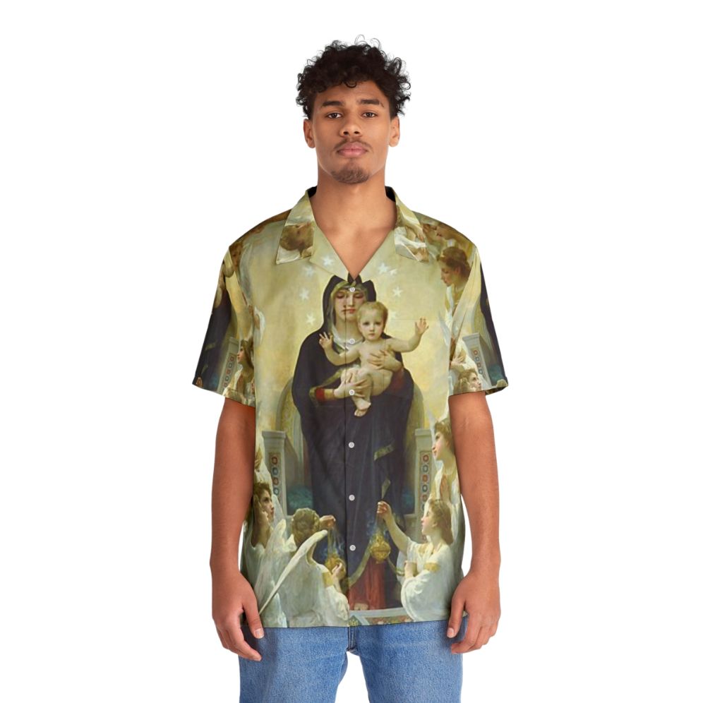 Elegant Virgin Mary and Angels Hawaiian Shirt - People Front