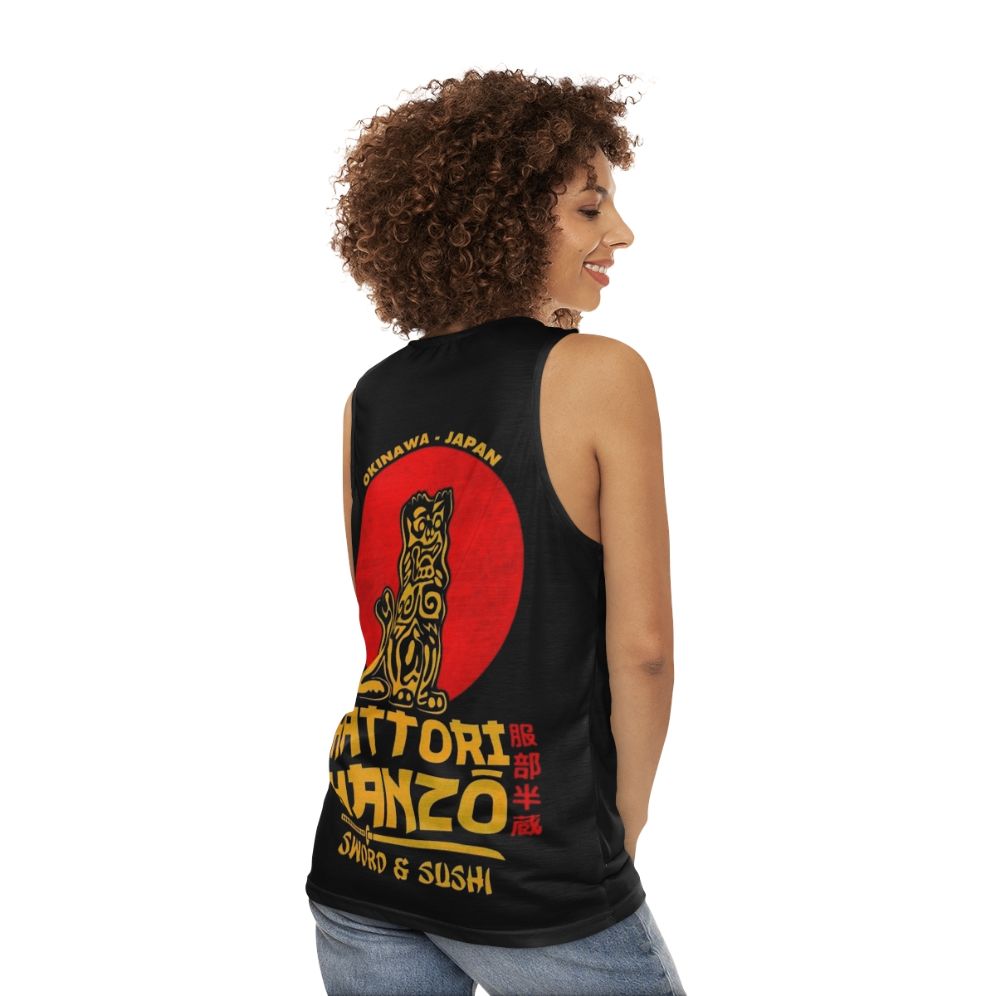 Hattori Hanzo unisex tank top with samurai-inspired design - women back