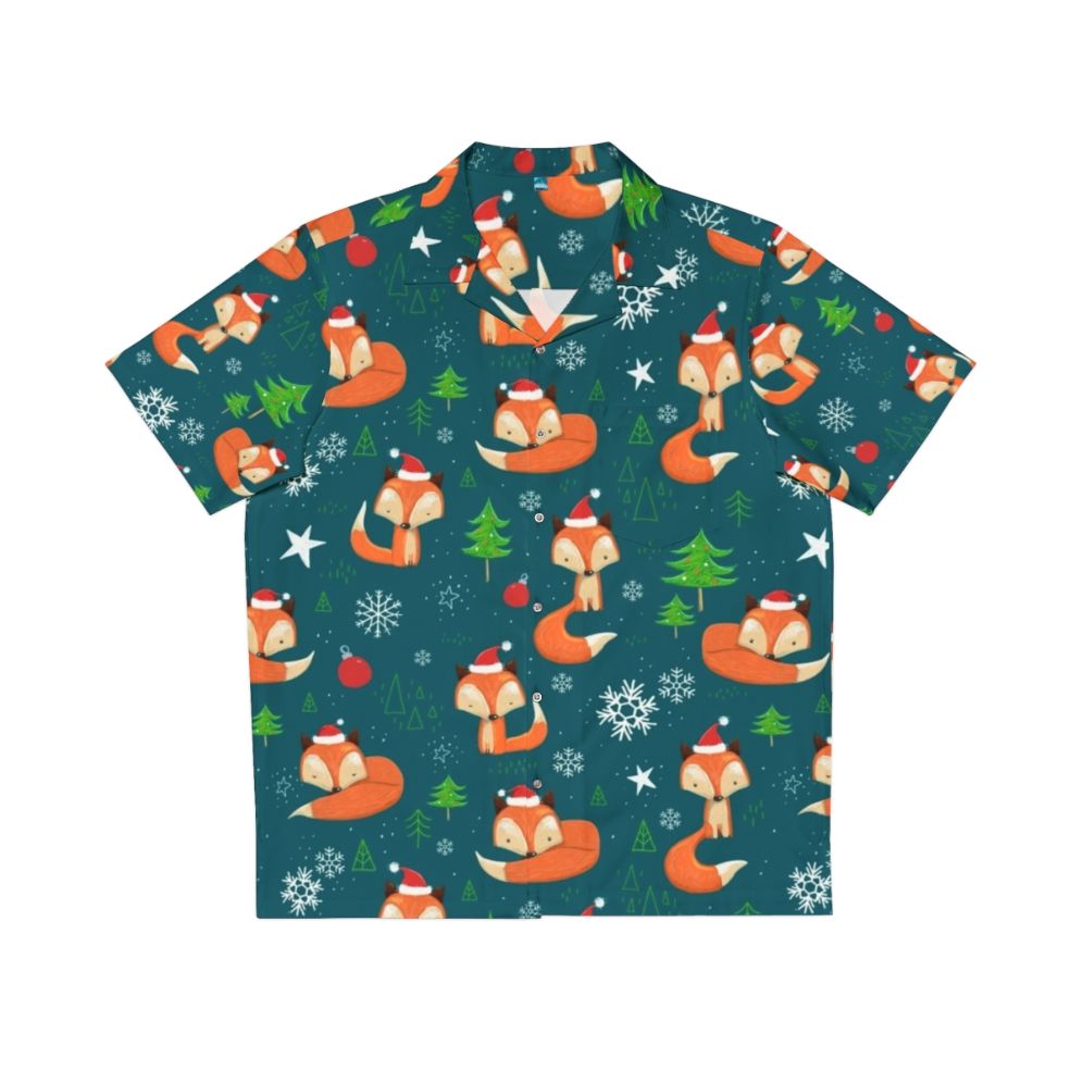 Winter Fox Christmas Holiday Hawaiian Shirt