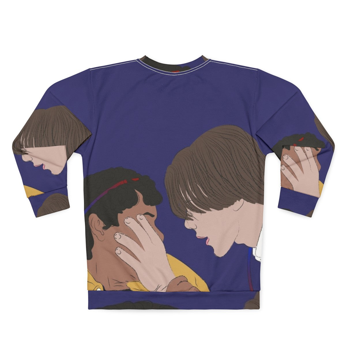 Young Royals Sweatshirt featuring minimal line art design of characters Edvin and Omar - Back