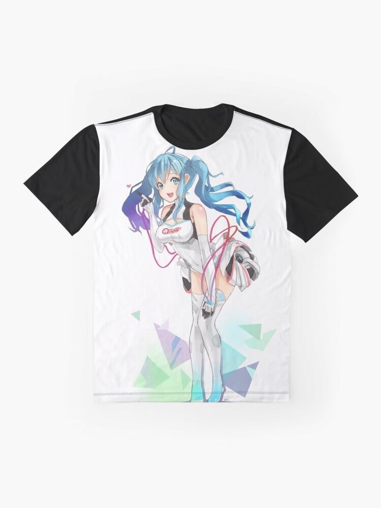 Hatsune Miku racing-themed graphic t-shirt - Flat lay