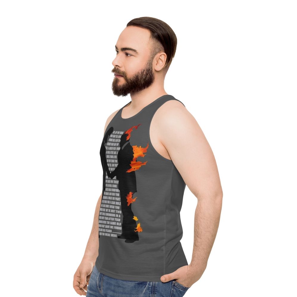 Unisex tank top with "Wish You Were" design for music lovers - men side