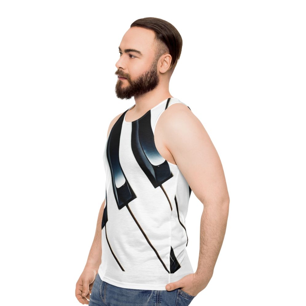 Piano keys abstract art unisex tank top - men side