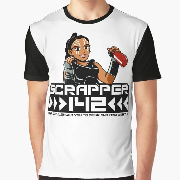 Scrapper 142 superhero graphic t-shirt featuring Valkyrie from Thor: Ragnarok