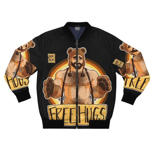 Bear Pride Bomber Jacket with Colorful Bear Graphic