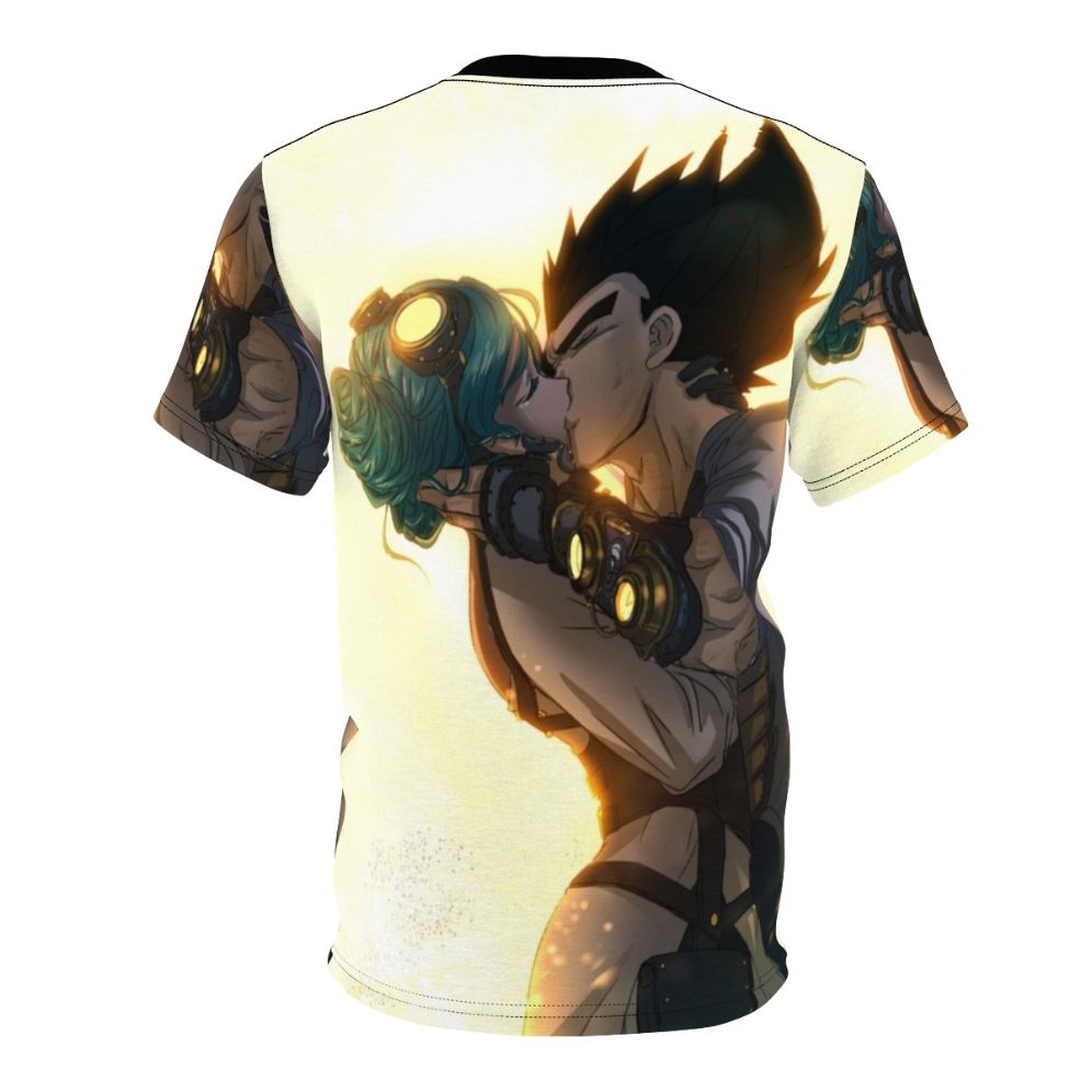 Anime Inspired AOP T-Shirt Featuring Vegeta and Bulma from Dragon Ball Z - Back