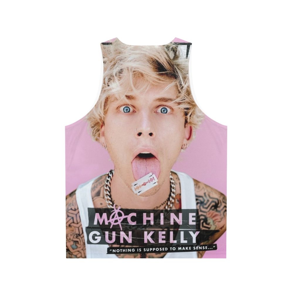 Unisex blonde rapper face print tank top - Back