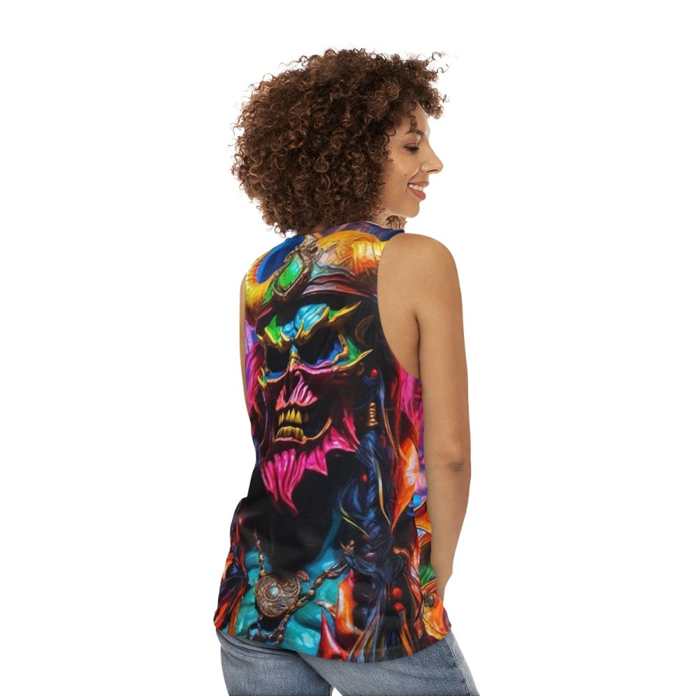 Neon Pirate Graffiti Unisex Tank Top - women back