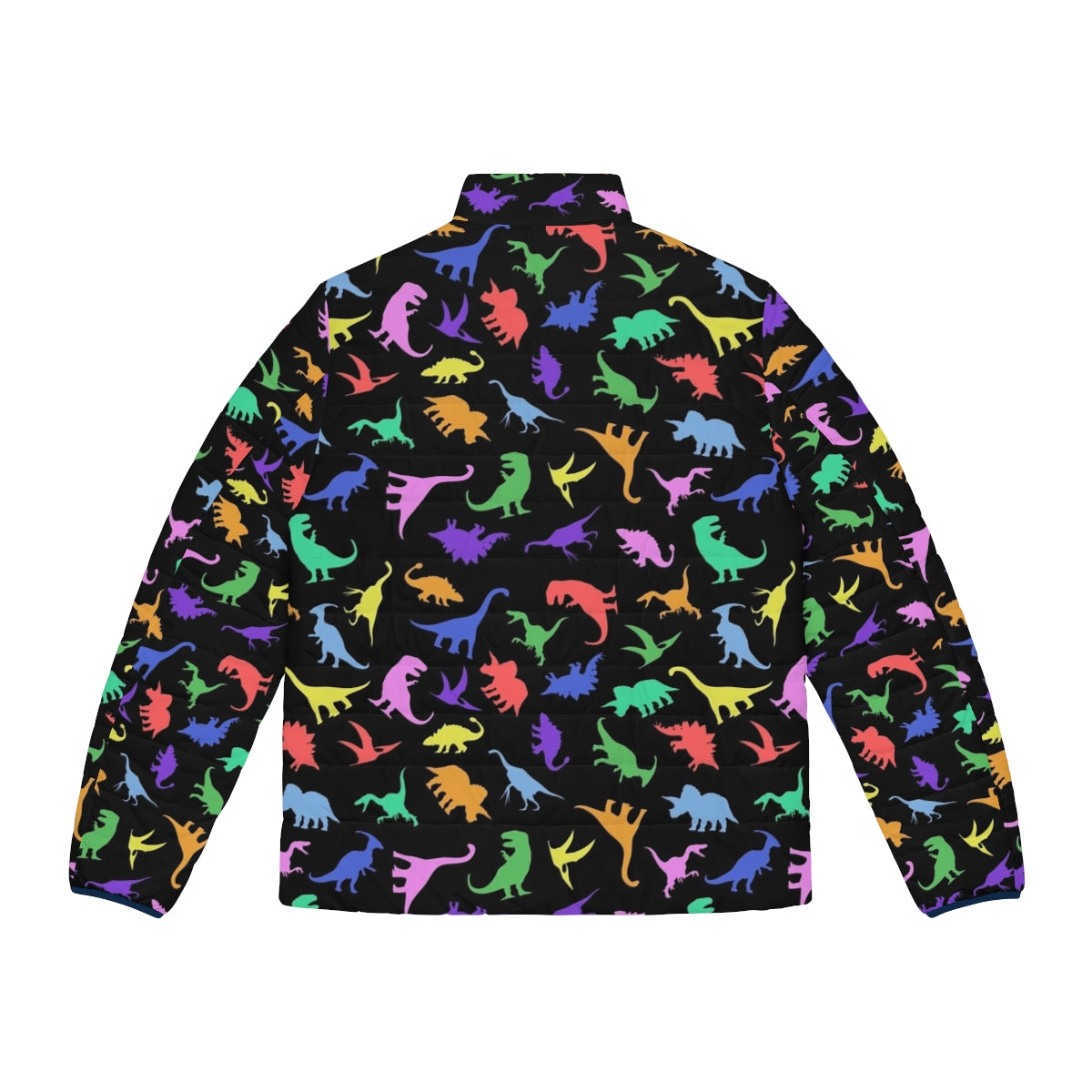 Dinosaur pattern black puffer jacket - Back