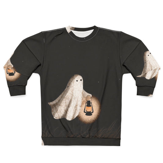 Twilight Walk Sweatshirt with ghostly apparitions and starry sky