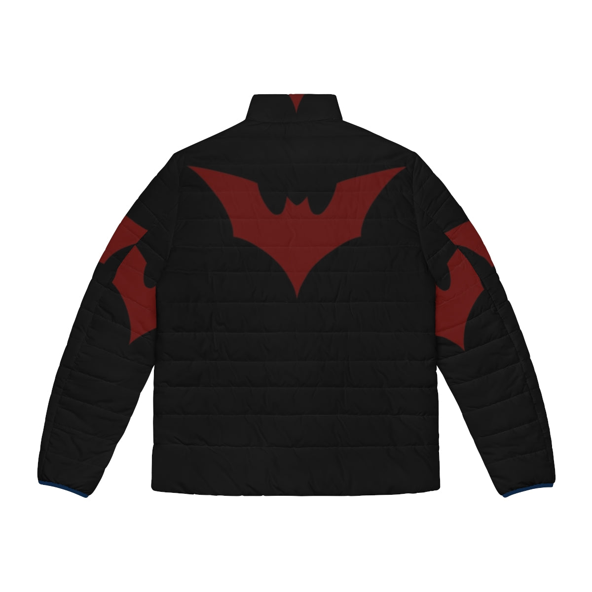 Terry puffer jacket with bat-inspired graphic design for cosplay and Halloween - Back