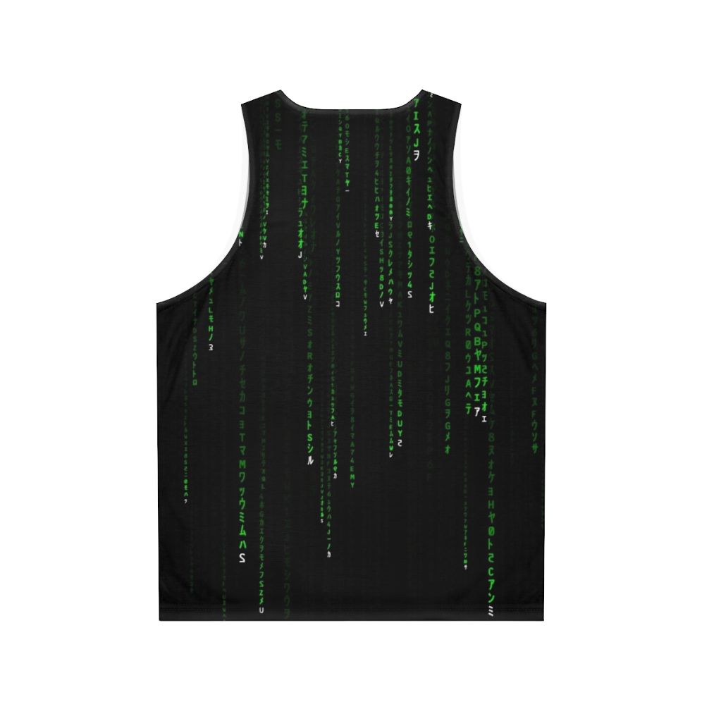 Matrix Inspired Unisex Green Tank Top - Back