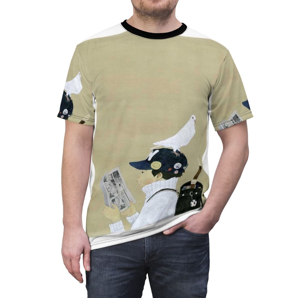 Taiyo Matsumoto-inspired anime art illustration printed on a high-quality t-shirt - men front