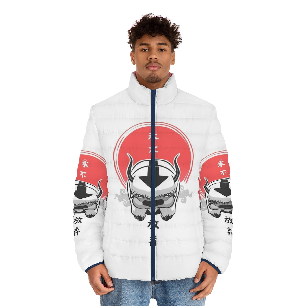 Avatar The Last Airbender Puffer Jacket featuring Japanese Sumi-e inspired artwork - men front