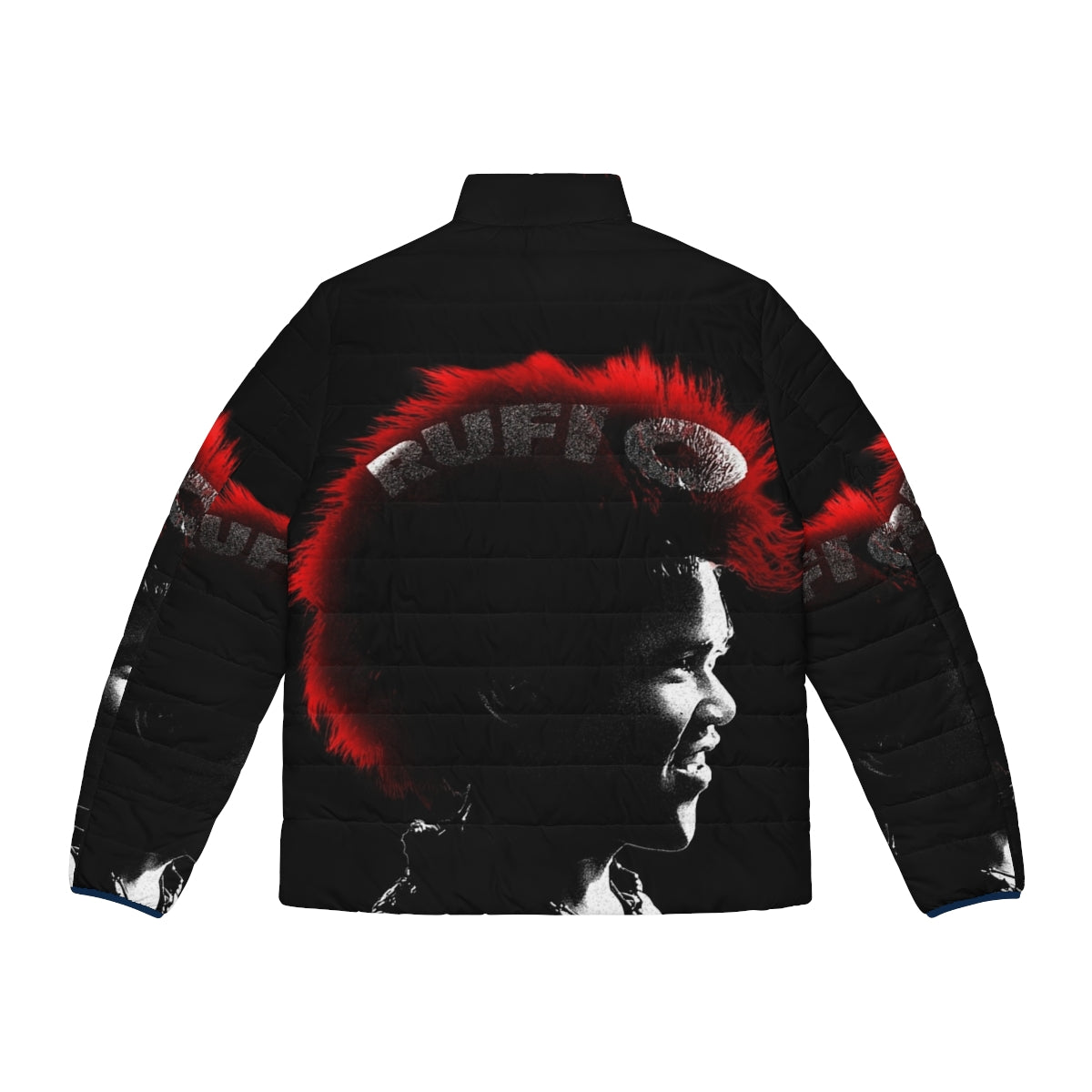 Rufio Puffer Jacket with 90s Peter Pan Inspired Design - Back