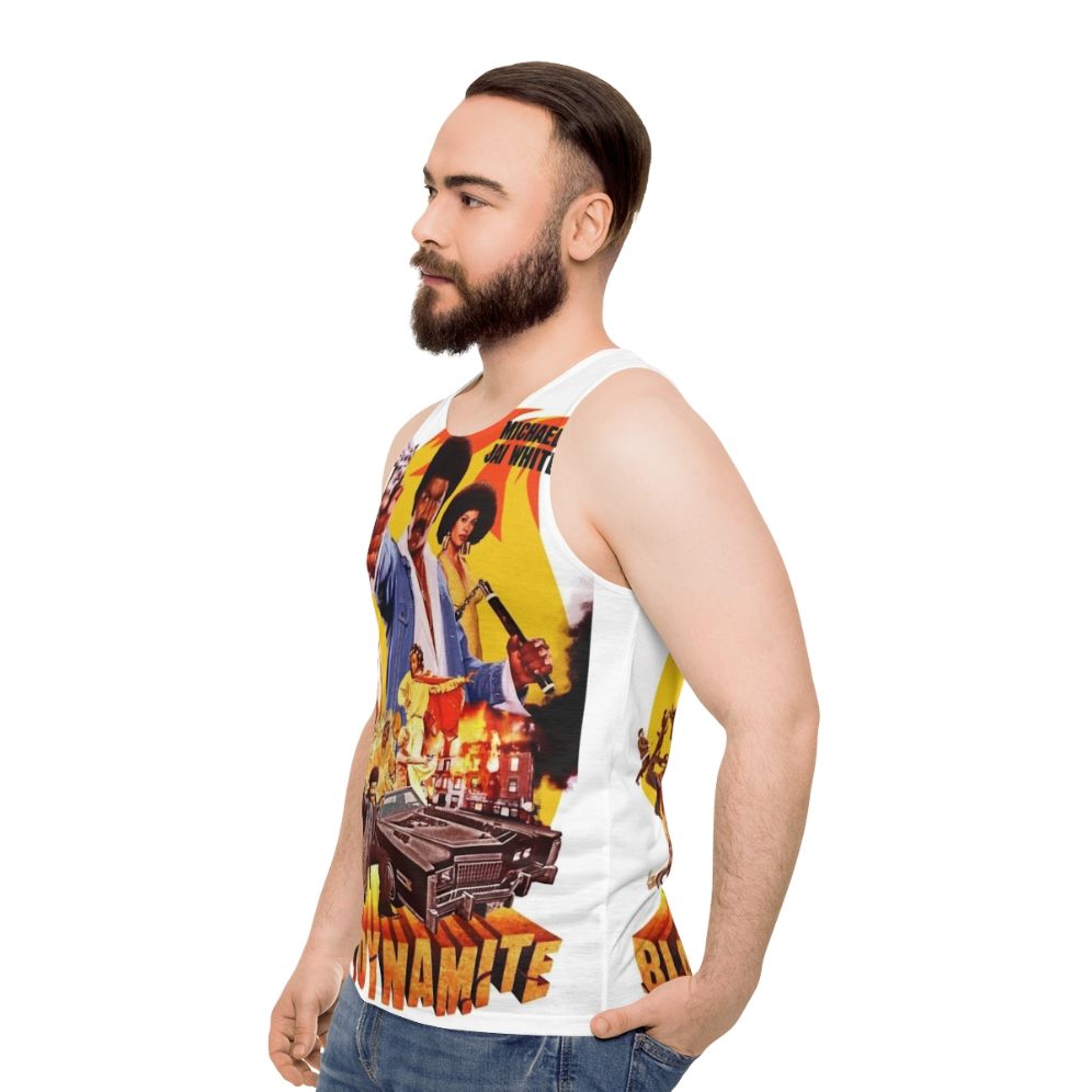 Black Dynamite Unisex Tank Top - men side