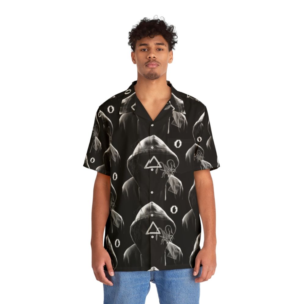 Squid Game Triangle Masked Soldier Hawaiian Shirt - People Front