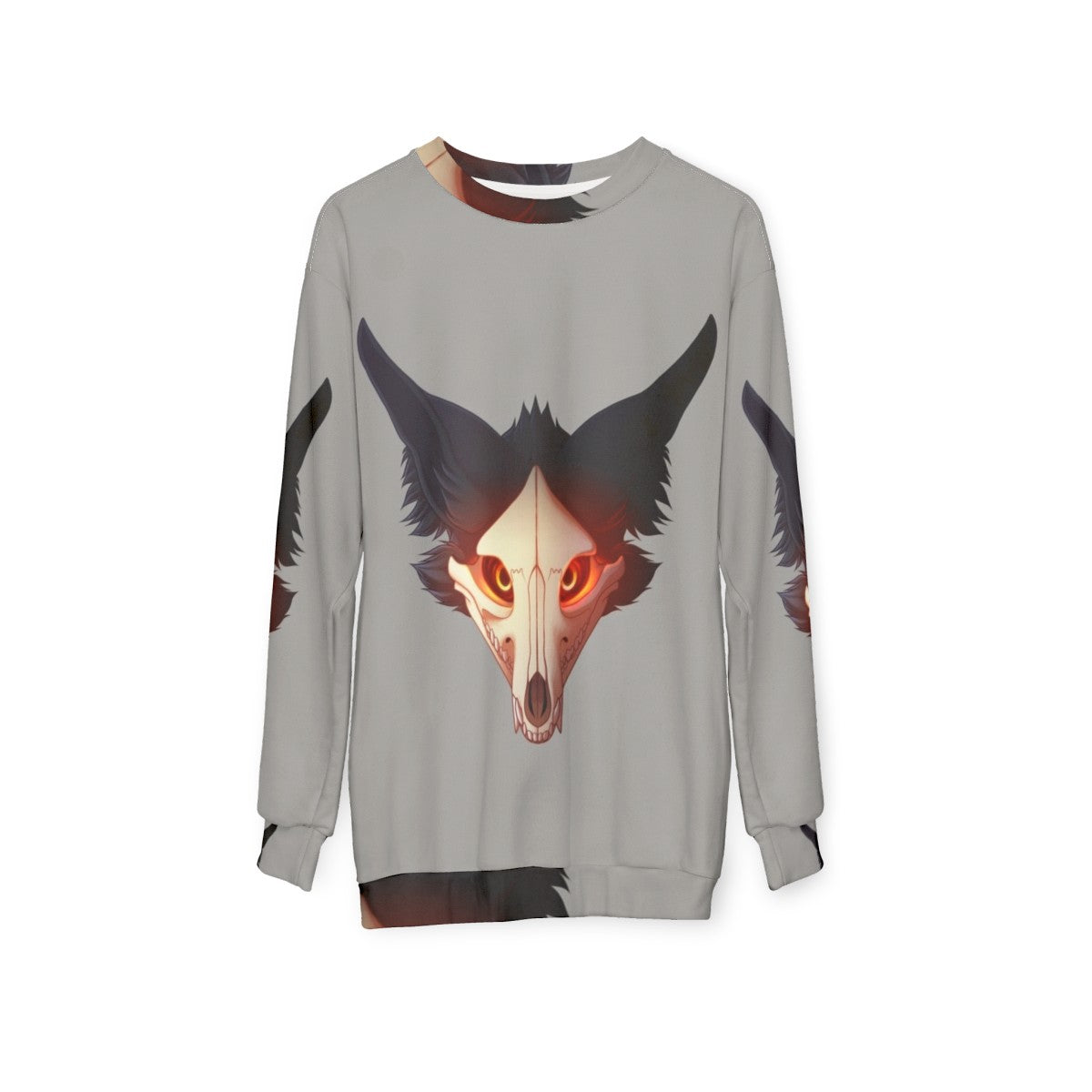 Spooky Cadaver Sweatshirt with Skulldog Design - hanging