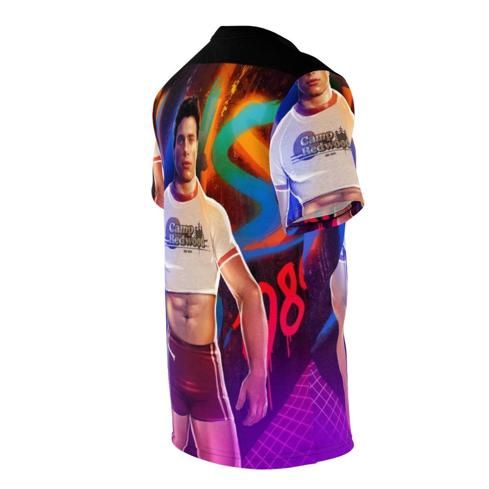 Colorful 80s-inspired t-shirt with vibrant patterns and designs - men right