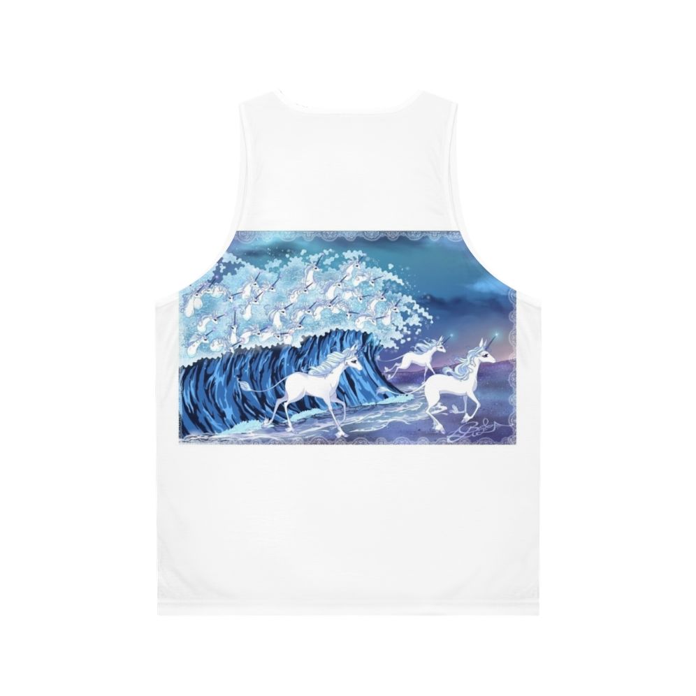 Unicorn Tank Top with Mythical Creature in the Sea - Back