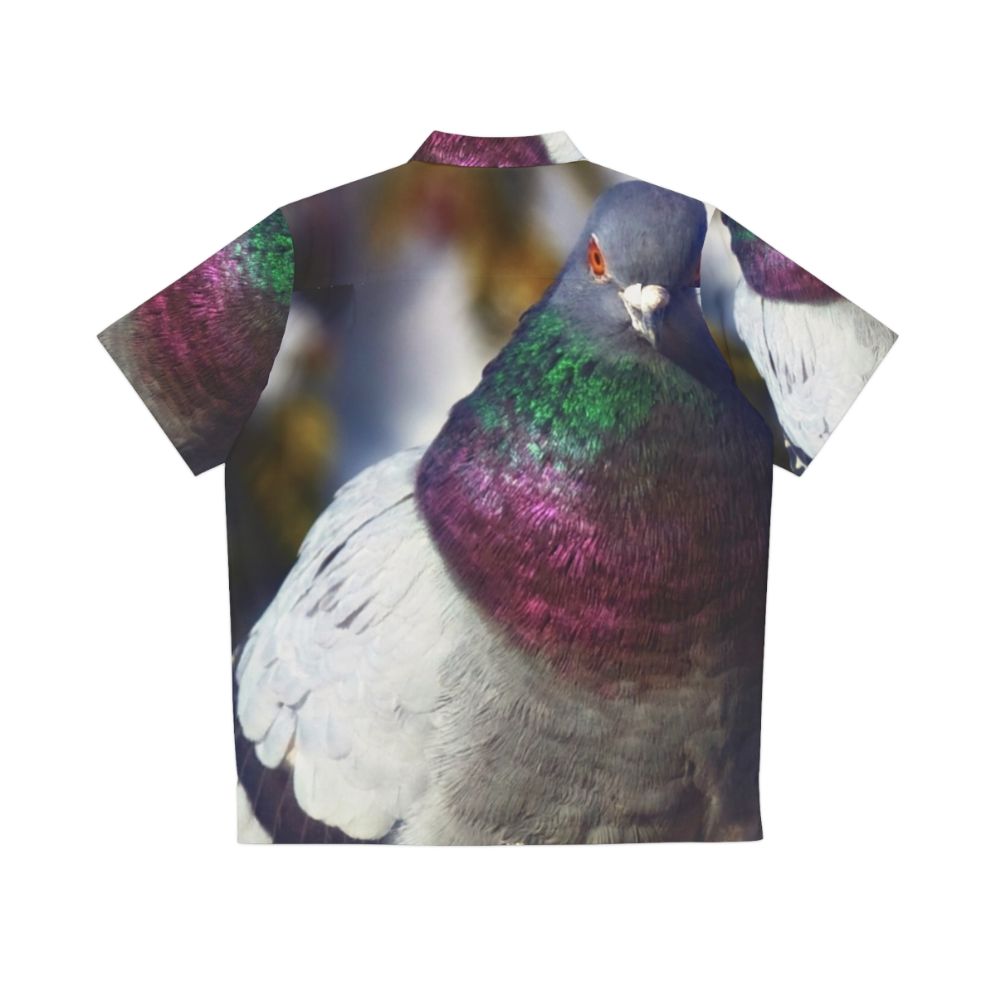 Feral pigeon pattern Hawaiian shirt - Back