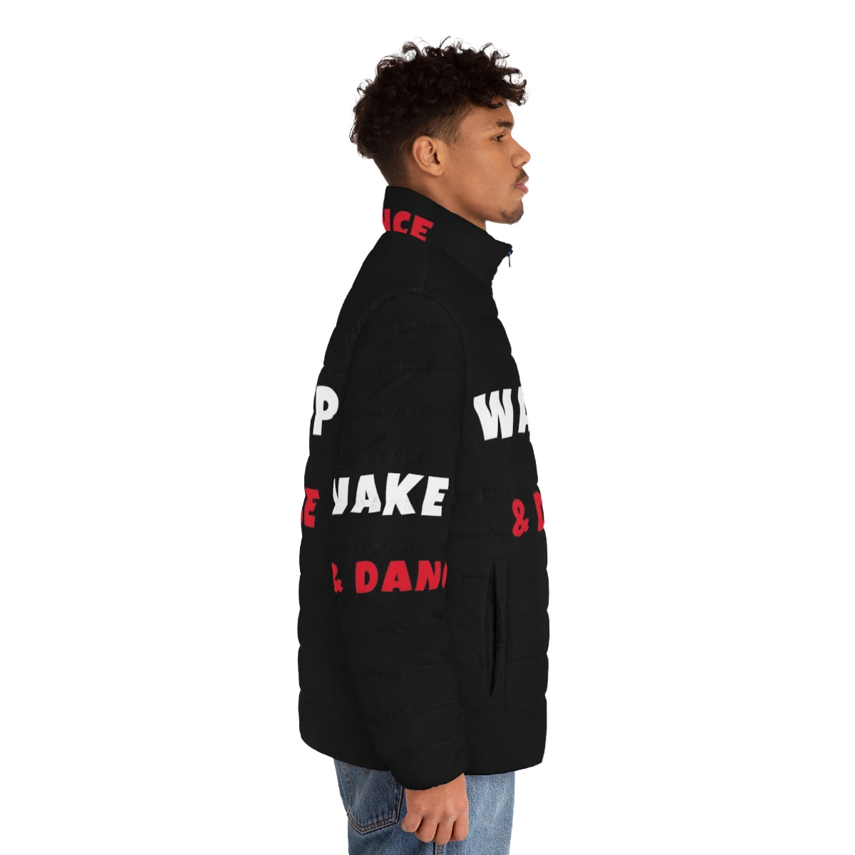 Wake Up and Embrace Your Hobbies with this Puffer Jacket - men side right