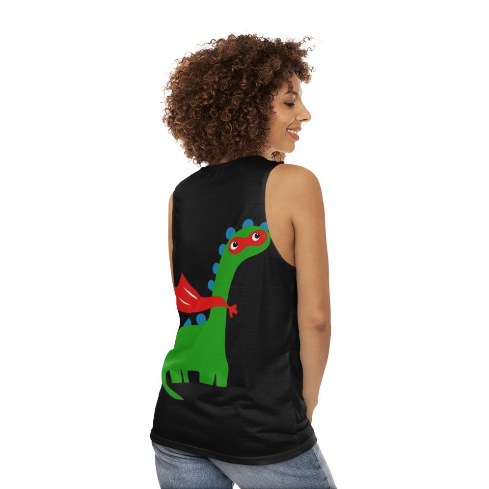 Dinosaur superhero graphic tee for kids - women back