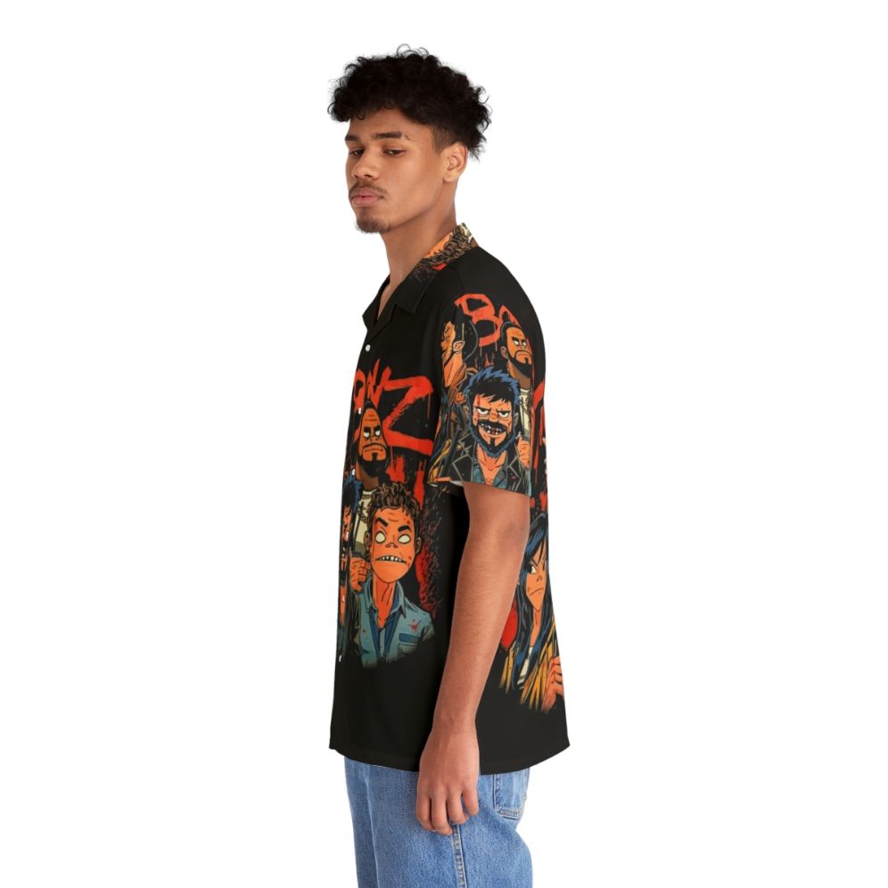 The Boys Gorilaz Hawaiian Shirt featuring a tropical graphic print - People Left