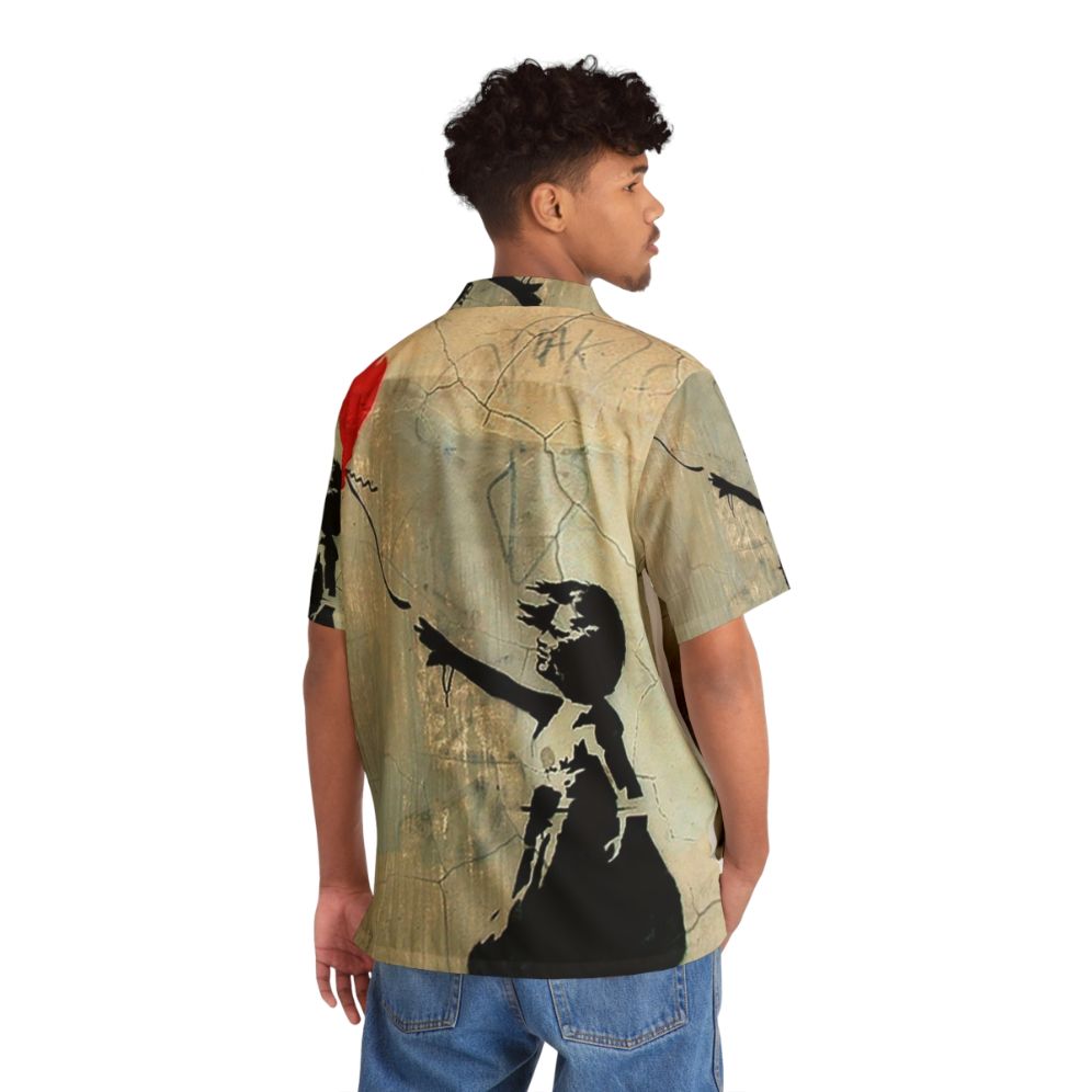 Banksy red heart balloon Hawaiian shirt - People Back