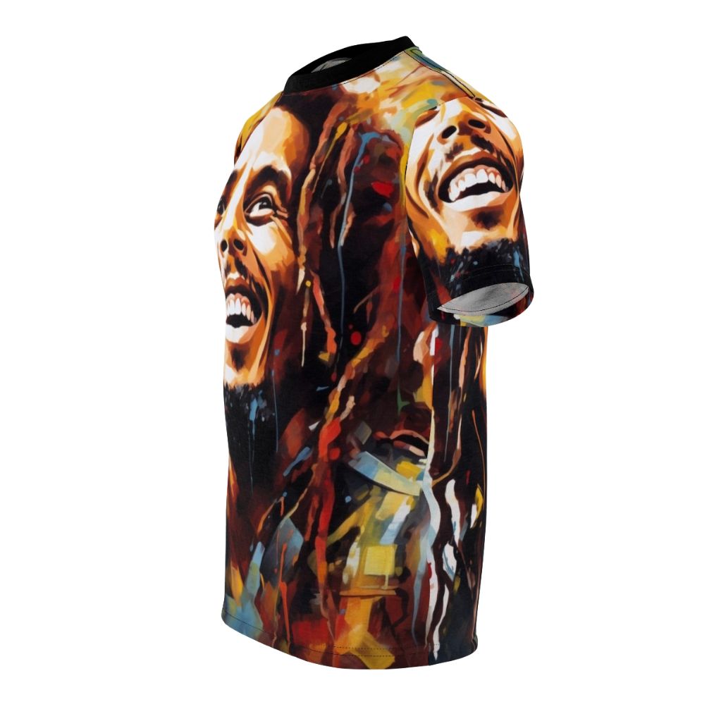 Bob Marley-inspired artwork printed on a high-quality t-shirt - men left