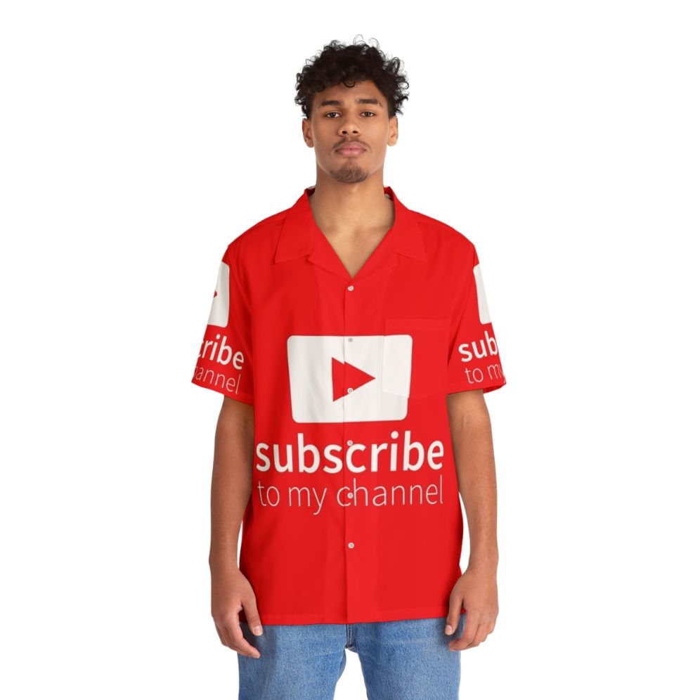 Subscribe to My YouTube Channel Hawaiian Shirt - People Front