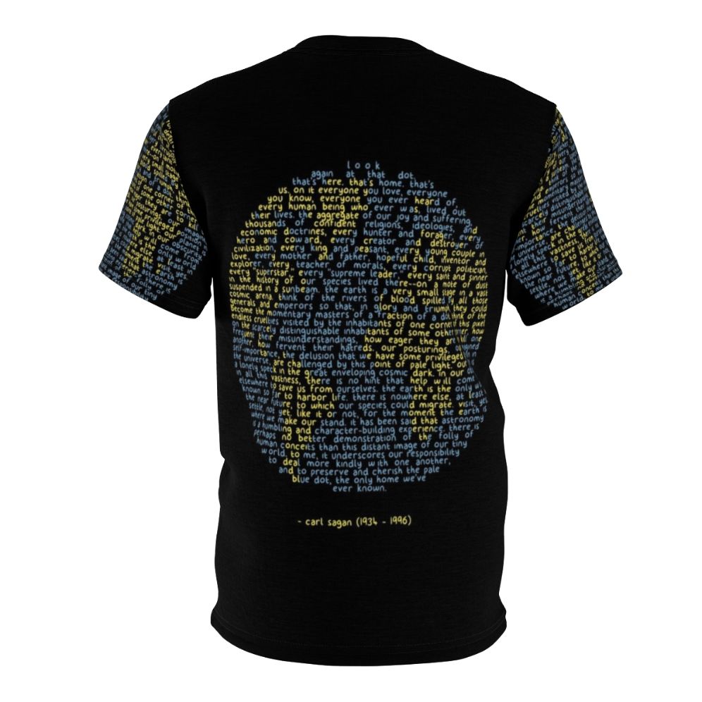 Pale Blue Dot t-shirt featuring a space-inspired design with planet Earth - Back