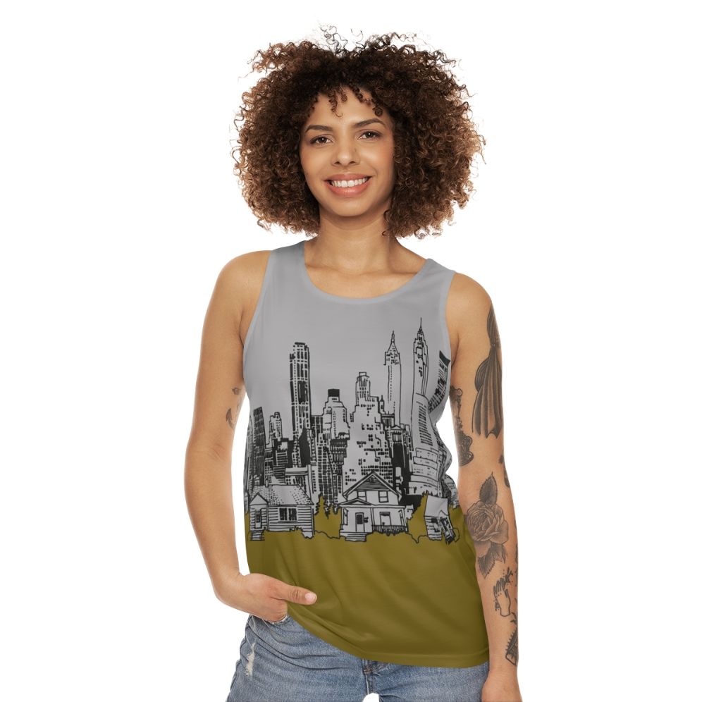 Unisex tank top featuring the album cover of "The Hissing of Summer Lawns" by Joni Mitchell - women