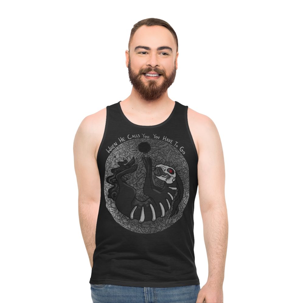 Unisex black rabbit tank top - men