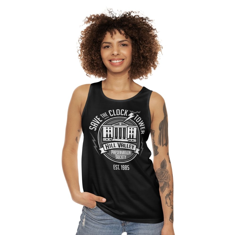 Save The Clock Tower BTTF Unisex Tank Top - women