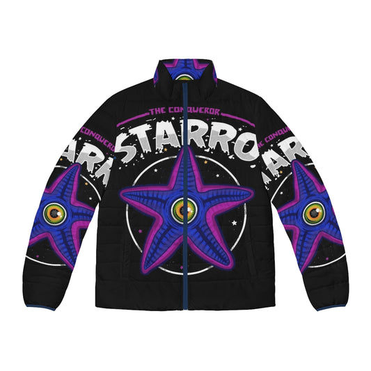 Starry night puffer jacket inspired by the TV show Sherlock and featuring the iconic Starry Night pattern