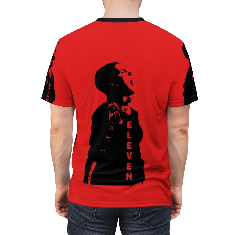 Stranger Things Eleven AOP T-Shirt with Iconic Character Design - men back