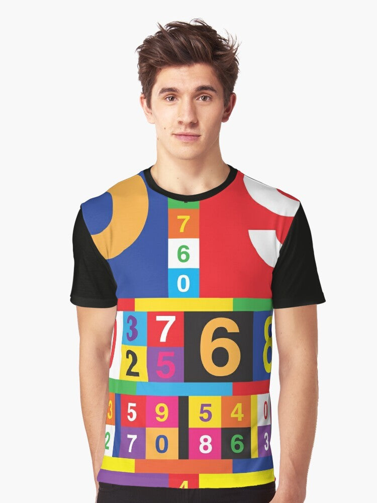 Coloured Numbers Graphic T-Shirt featuring a design inspired by the Culture Club band and their hit song "Karma Chameleon" - Men