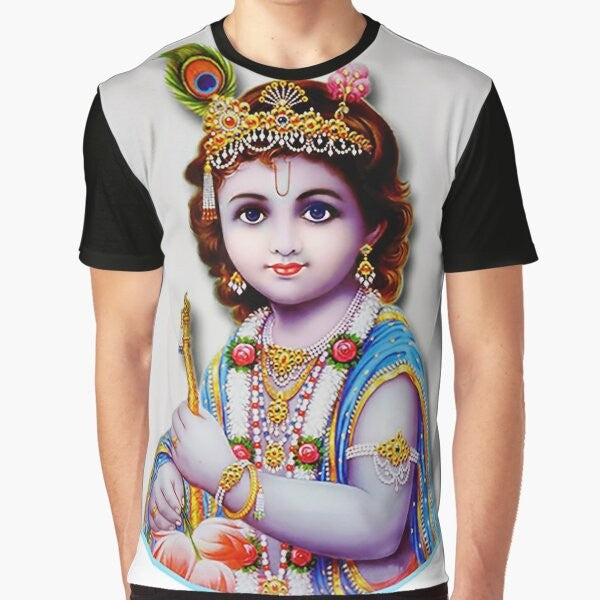 Lord Krishna Bal Gopal Poster Design Graphic T-Shirt